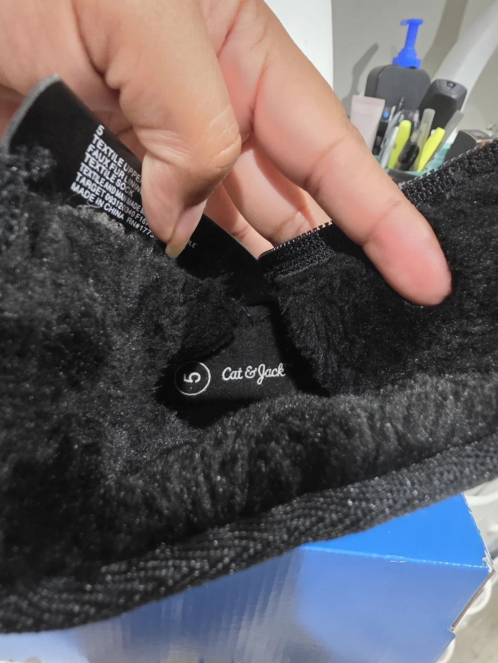 Cat & Jack Girls Black Suede-Look Zip Boots
